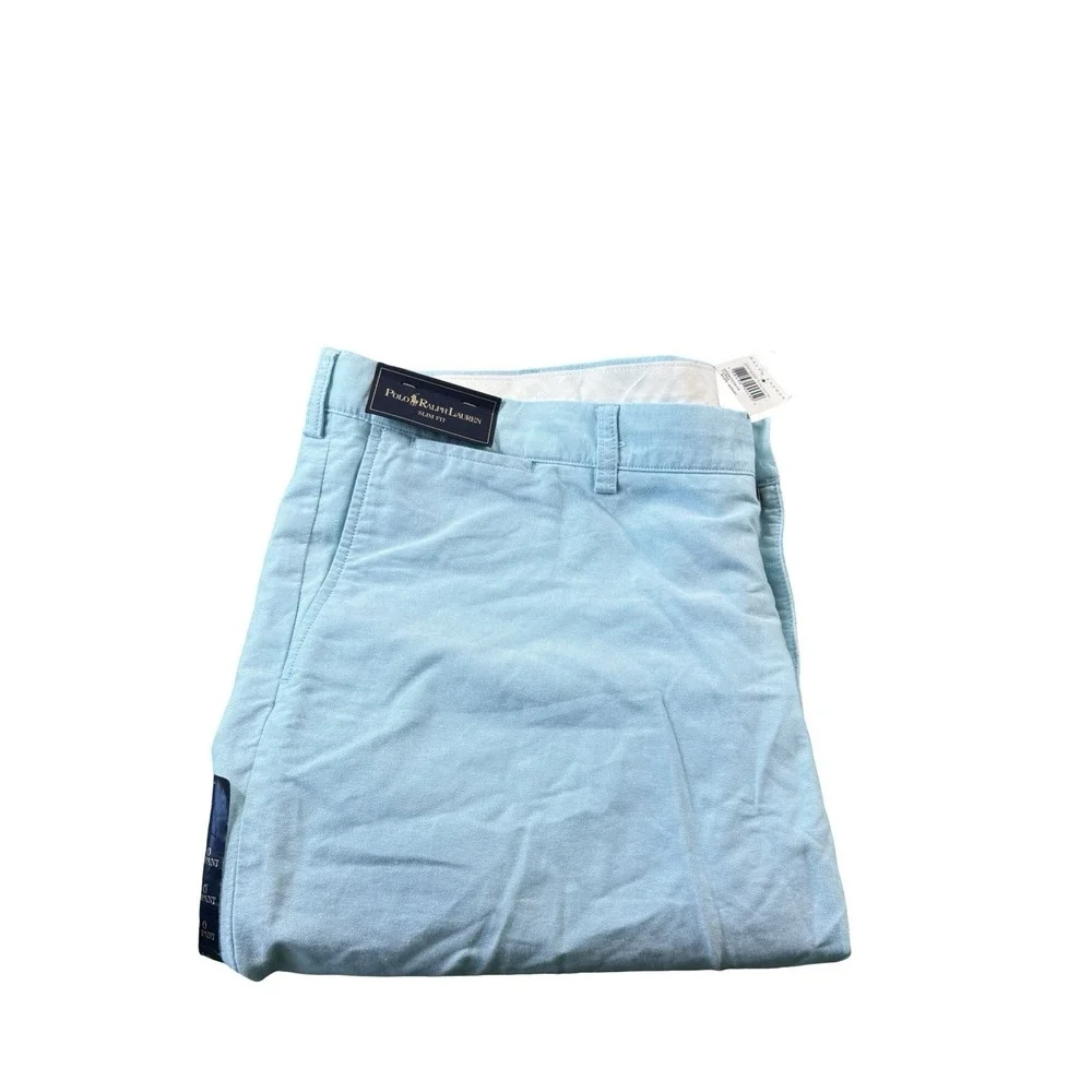 Polo Ralph Lauren Light Blue Slim Fit Cotton Blend Mens Chino Pant 42x30 NWT